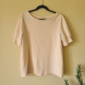 Loft light pink 3/4 short sleeve blouse